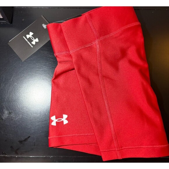 Under Armour Women's Compression Mid-Rise Shorty Shorts TP/ECH (RED) New MEDIUM - Picture 7 of 7